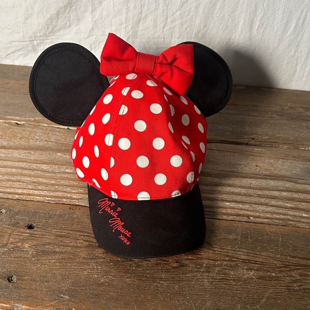 Disney Minnie Mouse Red and Black Polka Dot Hat